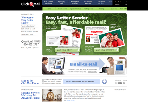Easy Letter Sender by Click 2 Mail